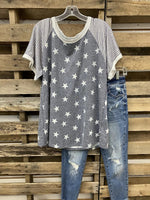 Casual Stars And Stripes Printed Short Sleeve T-Shirt
