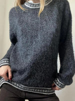 Grey Round Neck Long Sleeve Sweater