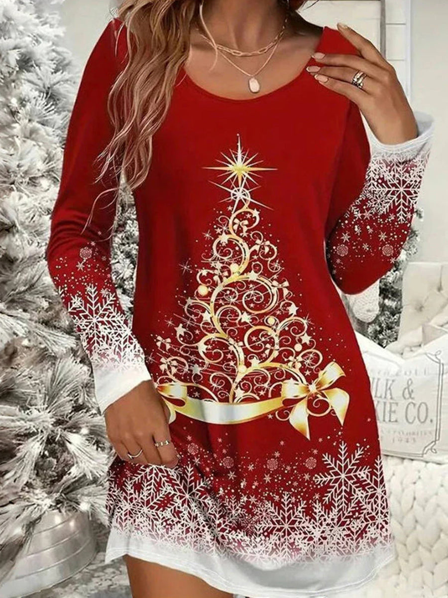 Christmas Print Casual Dress