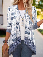 Floral Print Long Sleeve Outerwear