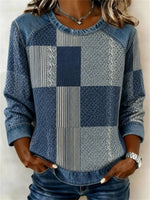 Vintage Casual Round Neck Long Sleeve Sweatshirt