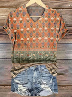 Casual V-neck Short Sleeve Top