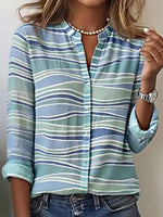 Trendy Blue Long Sleeve Top