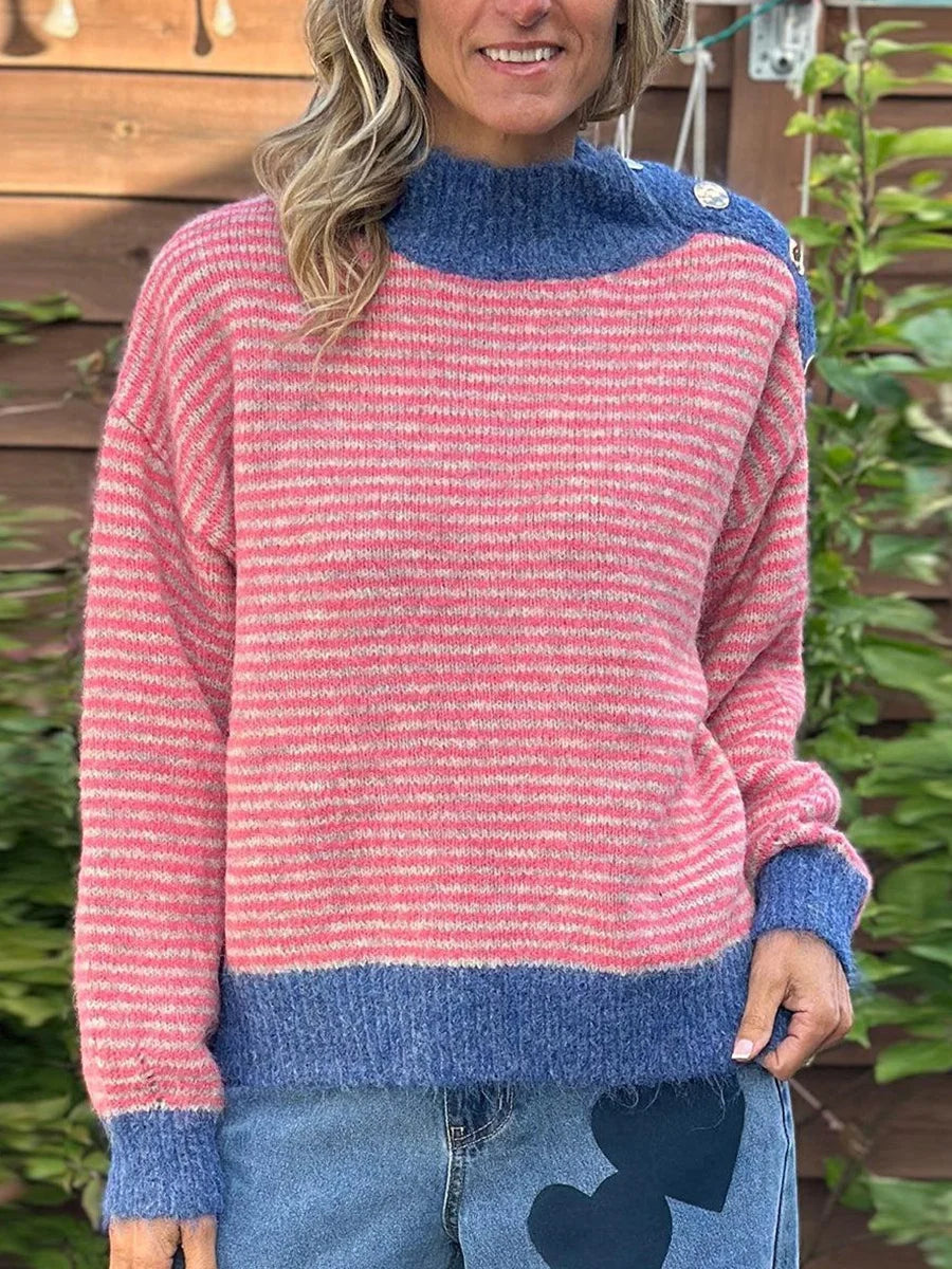 Sweet Long Sleeve Striped Sweater