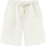 Women Drawstring Casual Elastic Waist Soft Knit Shorts