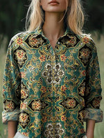 Vintage Ethnic Print Blouse