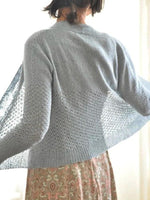 Gray Casual Tops Long Sleeve Solid Hollow Out Cardigan