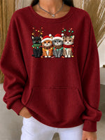 Casual Christmas Crew Neck Long Sleeve Sweatshirt