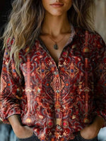 Vintage Ethnic Print Blouse