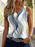 Vintage Gradient V-neck Sleeveless Tank Top