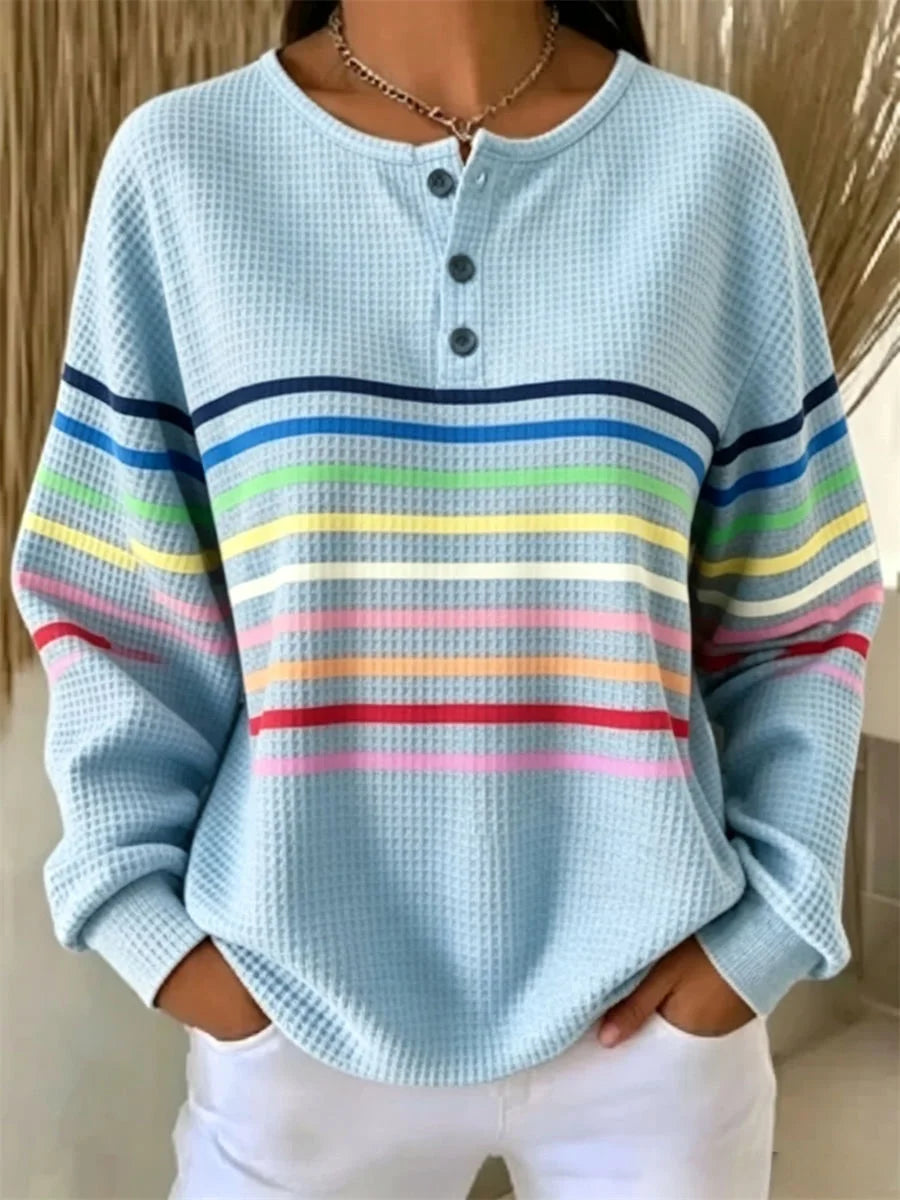 Casual Striped Long Sleeve Sweatshirt