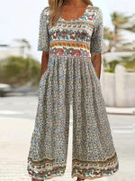 Khaki Side Pocket Scoop Neck Jumpsuit