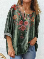 Modern Round Neck Green Top