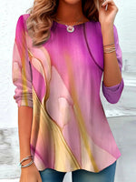 Dreamy Round Neck Long Sleeve Top