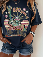 Women 250th Anniversary Sassy Birthday Statue of Liberty Crew Neck T-shirt