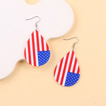 American Flag Teardrop Acrylic Dangle Earrings