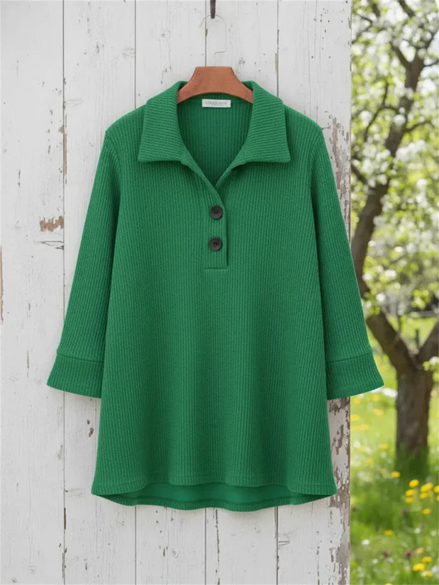 Women's Casual Button-up Long Sleeve Pullover Sweater