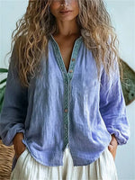Casual Solid Colour Long Sleeve Blouse