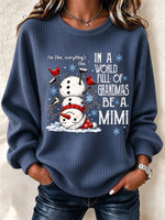 Casual Text Letters Crew Neck Long Sleeve Sweatshirt