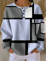 Casual Geometric Long Sleeve Sweatshirt