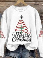 Glitter Cross Swirl Christmas Tree Graphic Sweatshirts