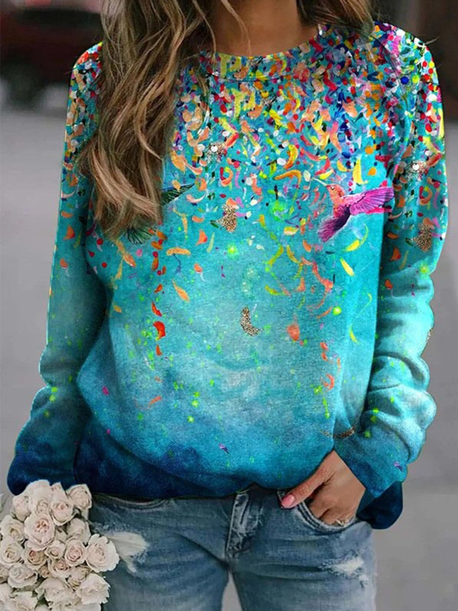 Fantasy Green Gradient Crew Neck Sweatshirt