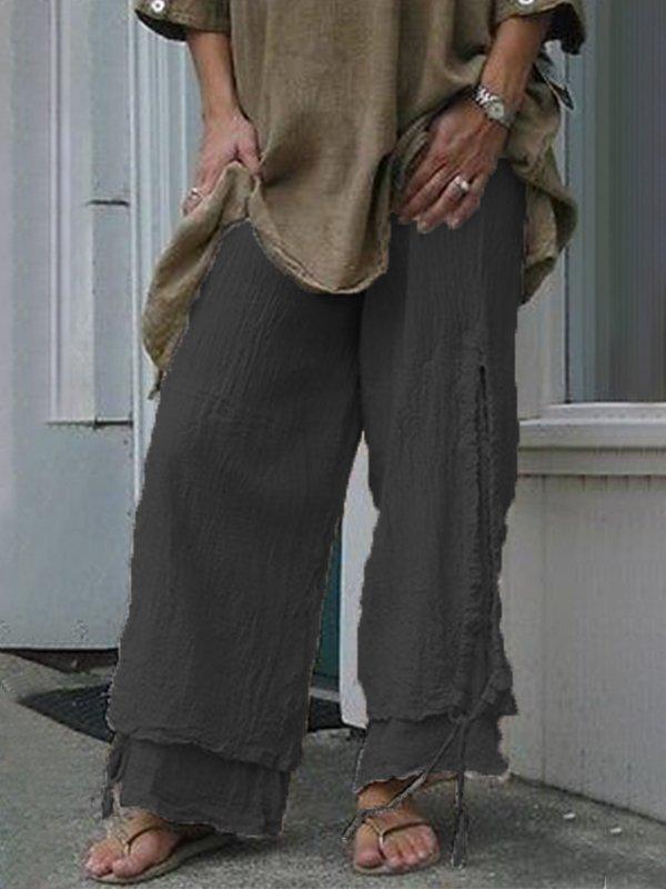 Women's Layered Loose Fit Casual Pants