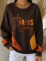 Casual Geometric Crew Neck Long Sleeve Sweatshirt