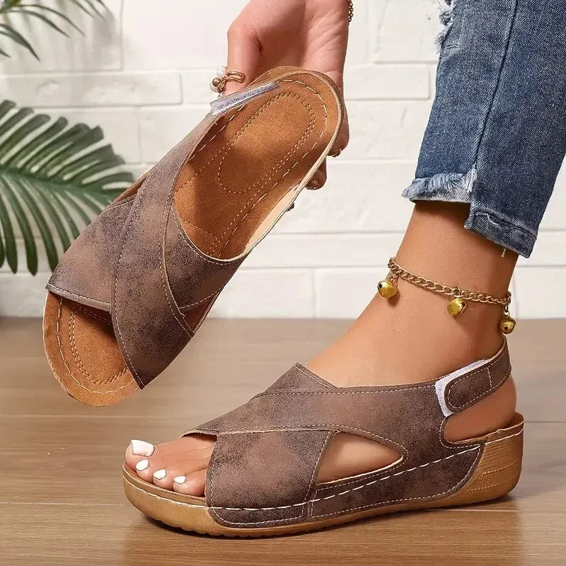 Women's New Solid Color Summer Wedge Sandals