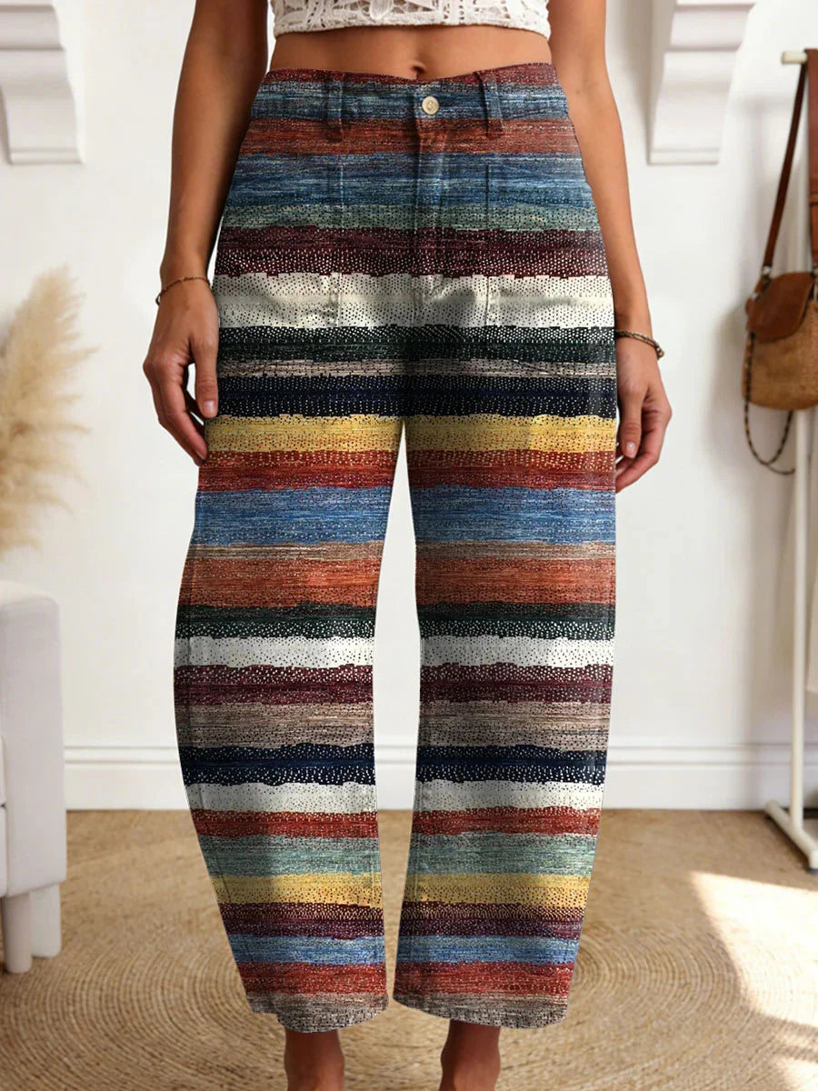 Women's Geometry Color Gradient Art Print Casual Trousers With Pockets