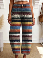 Women's Geometry Color Gradient Art Print Casual Trousers With Pockets