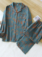 Ginkgo Lapel Neckline Cotton Loungewear Set