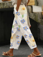 Women Floral Print Casual Long Pants