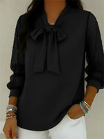 Elegant Bow-tie Long Sleeve Blouse