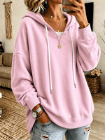 Casual Long Sleeve Plain Hoodie