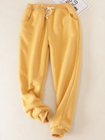 Solid Fleeced Cotton Pants