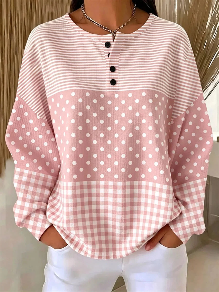Casual Long Sleeve Striped Sweatshirt