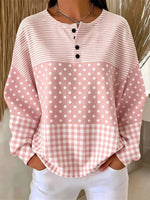Casual Long Sleeve Striped Sweatshirt