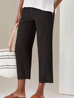 Thin Solid Color High Waisted Harlem Casual Pants