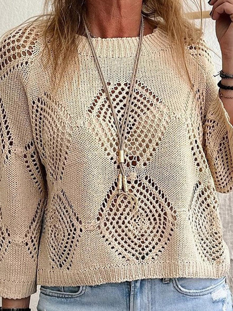 Comfy Plain Round Neck Long Sleeve Sweater