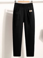 Casual Plain Long Elastic Waist Pocket Stitching Pants