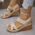 Women's Summer Solid Color Plus Size Thick Sole Sandals