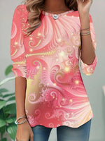 Casual Gradient Long Sleeve Blouse