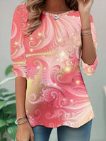 Casual Gradient Long Sleeve Blouse