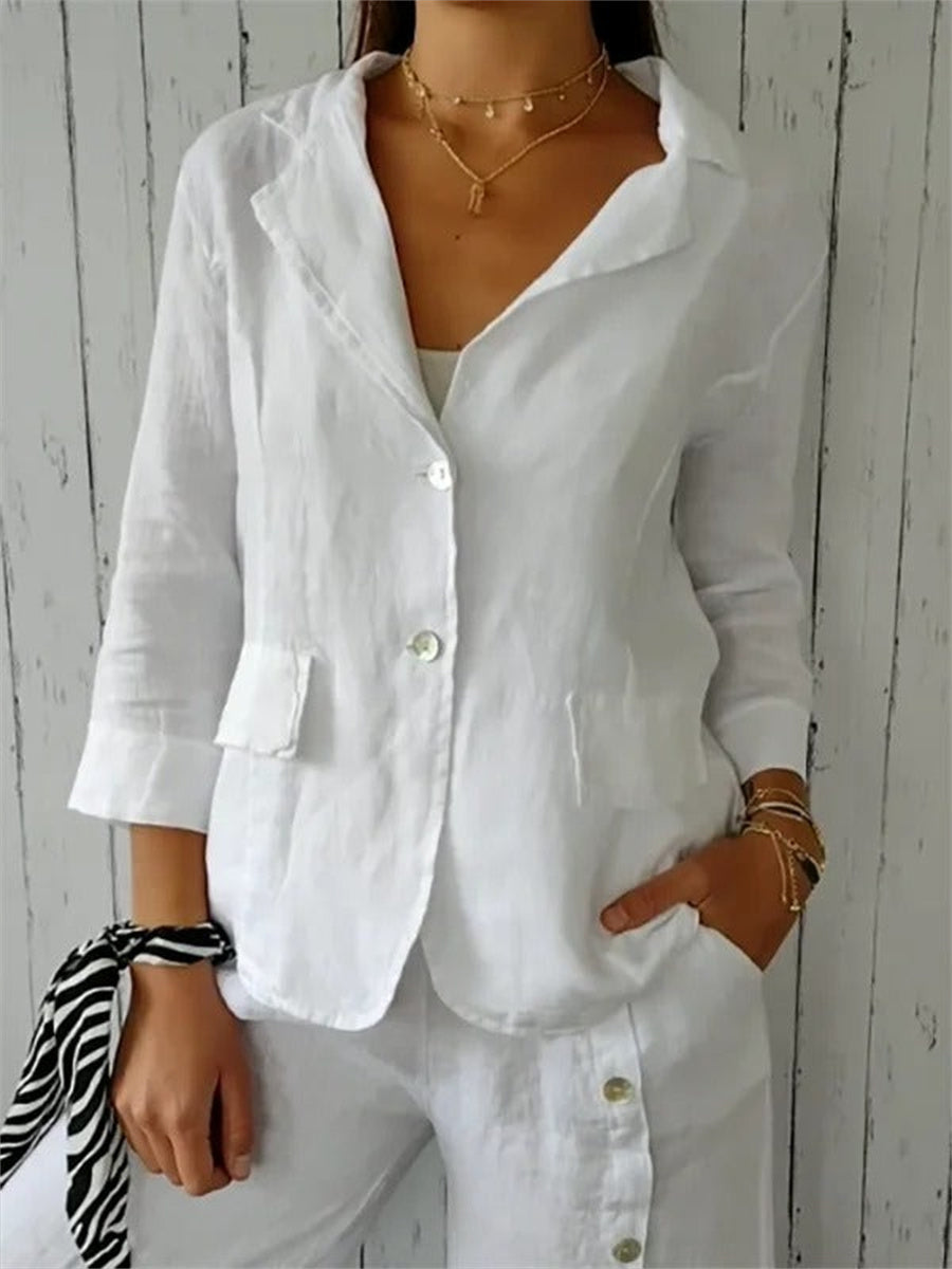 Shawl Collar Plain Casual Blazer