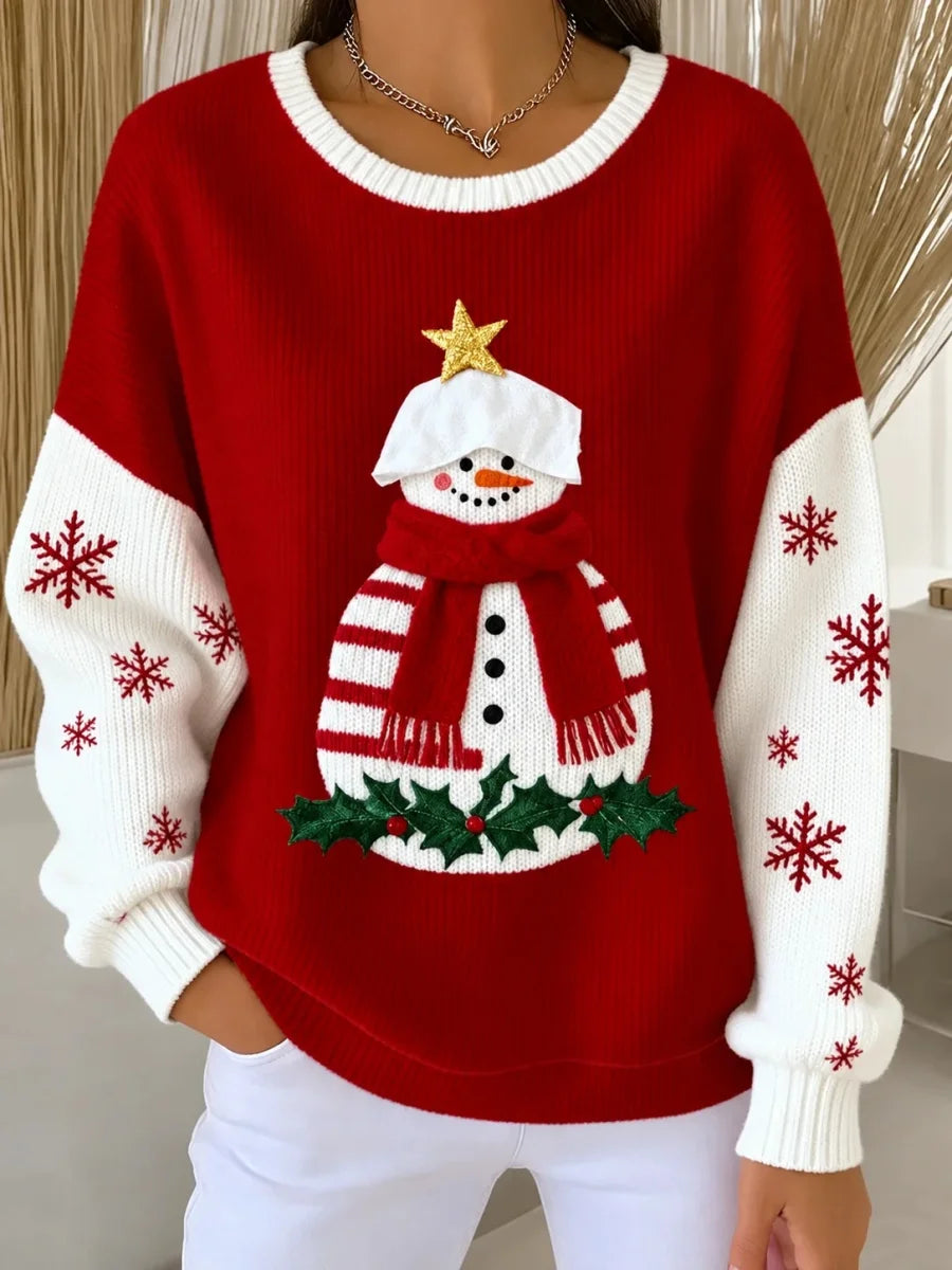 Casual Christmas Crew Neck Long Sleeve Sweatshirt