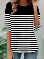 Casual Black Striped Blouse