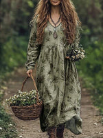 Vintage Floral Print Dress