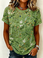 Casual Striped Round Neck Short Sleeve T-Shirt