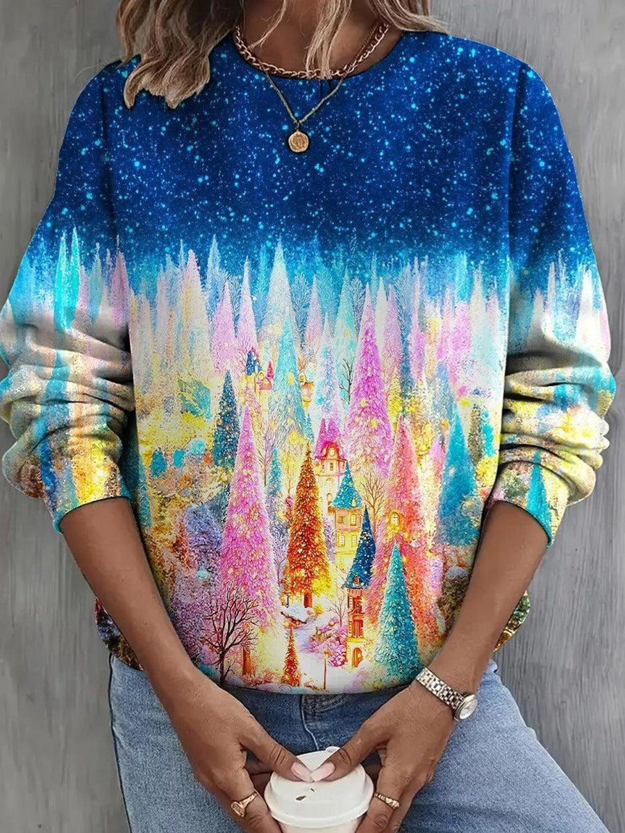 Fresh Round Neck Long Sleeve Top